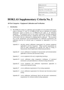 HOKLAS SC-02 Issue No. 6 Issue Date: 21 November 2011 Implementation Date: 21 February 2012 Page 1 of 61
