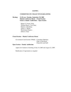 September 20-21, 2005 BOT Agenda, Committee on Collective Bargaining