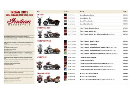 Indian 2015 www.IndianMotorcycle.ch Type  SCOUT