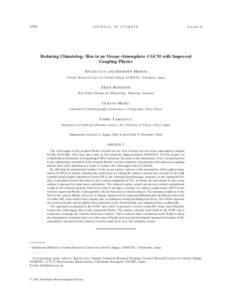 Tropical meteorology / Atmospheric dynamics / Aquatic ecology / Oceanography / Asymmetry of the Intertropical Convergence Zone / Sea surface temperature / El Niño-Southern Oscillation / Global climate model / Walker circulation / Atmospheric sciences / Meteorology / Physical oceanography