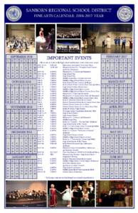 SANBORN REGIONAL SCHOOL DISTRICT FINE ARTS CALENDAR: YEAR SEPTEMBER 2016 S