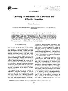 Economics of Education Review, Vol. 14, No. 3, pp, 1995  Pergamon Copyright © 1995 Elsevier Science Ltd Printed in Great Britain. All rights reserved