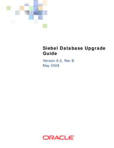 Siebel Database Upgrade Guide