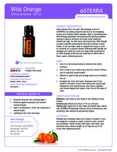 Wild Orange  Citrus sinensis 15 mL PRODUCT INFORMATION PAGE