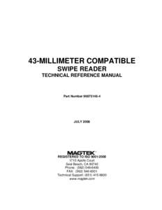 43-Millimeter Compatible Swipe Reader, Technical Reference Manual