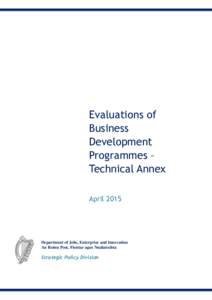 Evaluations of Business Development Programmes – Technical Annex April 2015