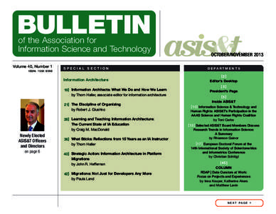 BULLETIN of the Association for Information Science and Technology Volume 40, Number 1 ISSN: [removed]