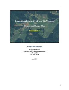 .  Restoration of Goose Creek and Big Meadows Conceptual Design Plan Addendum 1
