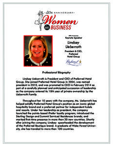 20th Anniversary  Keynote Speaker Lindsey Ueberroth