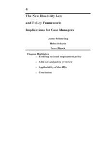 The New Disability Law and Policy Framework: Implications for Case Managers