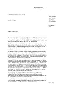 Afschrift brief aan koning Beatrix over ontslag kabinet