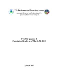 FY 2012 Quarter 2 Cumulative Results as of March 31, 2012 April 30, 2012  Table of Contents