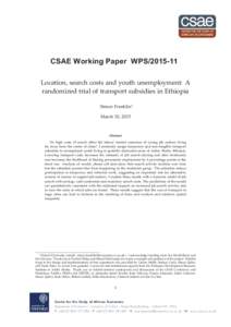 Location, search costs and youth unemployment: A randomized trial of transport subsidies in Ethiopia