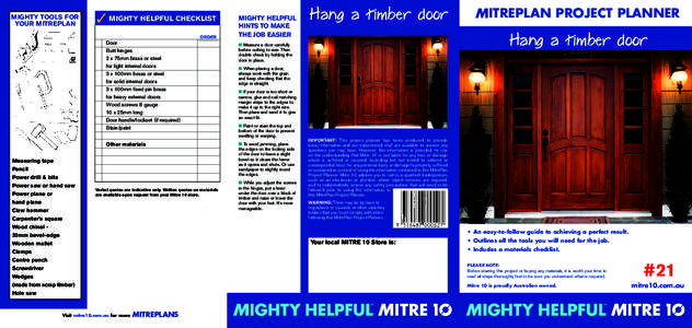 ✓ Mighty helpful checklist  Mighty tools for your MitrePlan