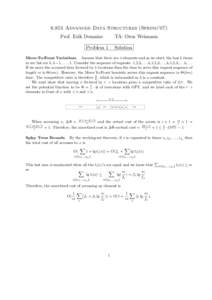 6.851 Advanced Data Structures (Spring’07) Prof. Erik Demaine TA: Oren Weimann  Problem 1 – Solution