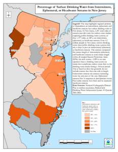 Percentage of Surface Drinking Water from Intermittent, Ephemeral or Headwater Streams in New Jersey