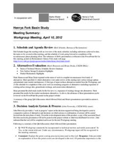 Henrys Fork Basin Study Meeting Summary
