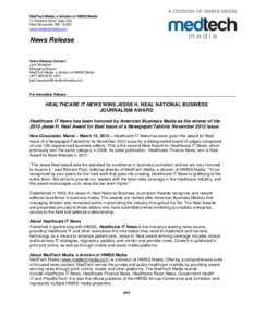 Medtech / Health / Medicine / Medical education in the United States / Jesse H. Neal Award / Healthcare Information and Management Systems Society / American Business Media