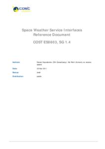 Space Weather Service Interfaces