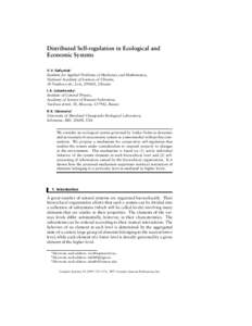 Distributed Self-regulation in Ecological and Economic Systems