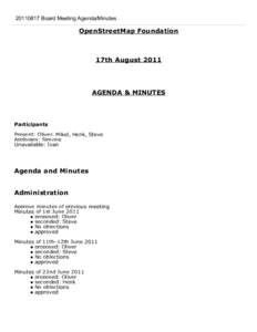 [removed] Board Meeting Agenda/Minutes  OpenStreetMap Foundation 17th August 2011