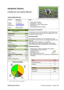 Kardenhof, Kerzers Familie Urs und Judica Altmann VERSUCHSBETRIEB FiBL Lage  Adresse