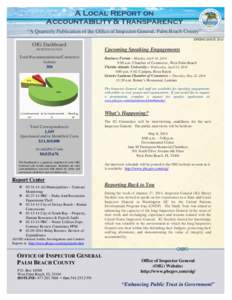 A Local Report on Accountability & Transparency “A Quarterly Publication of the Office of Inspector General, Palm Beach County” SPRING ISSUE[removed]OIG Dashboard