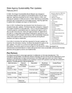 Microsoft Word - State Agency Sustainability Plan Updatesv2