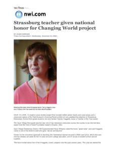 Strassburg teacher given national honor for Changing World project