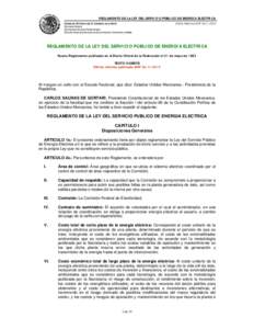 Reglamento de la Ley del Servicio Público de Energía Eléctrica