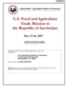 Print Form  United States - Azerbaijan Chamber of Commerce 1212 Potomac ST, N.W., Washington DC[removed]Tel: ([removed]Fax: ([removed]