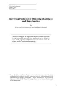 ISSNOECD Journal on Budgeting Volume 7 – No. 1 © OECDImproving Public Sector Efficiency: Challenges