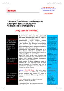 Jerry Oster Das Interview  http://localhost/artikel/josterintprint.html