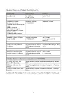 School Coach and Public Bus Information KEY ROUTES