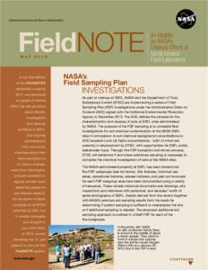 National Aeronautics and Space Administration  FieldNOTE M AY[removed]