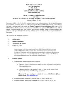 McNeal Elementary School 3979 McNeal Street P.O. Box 8 McNeal, AZ[removed]-1071 Fax[removed]www.mcnealesd.org