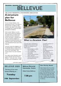 Newsletter - SeptemberBELLEVUE BELLEVUE RESIDENTS & RATEPAYERS ASSOCIATION  A structure