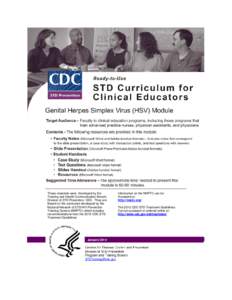 Genital and Perirectal Herpes Simplex Virus Infection Faculty Notes