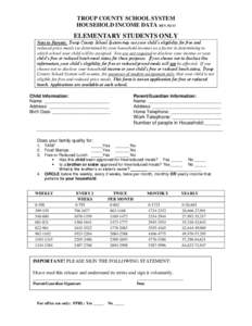 Reduced price meal / United States / Federal assistance in the United States / Temporary Assistance for Needy Families / United States Department of Health and Human Services