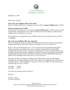 This letter has been prepared in response to various requests for the appropriate Implicit Price Deflator rate under the  provisions of Substitute Senate Bill[removed]Referendum 47), which will be before the voters at the 