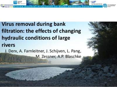 Virus removal during bank filtration: the effects of changing hydraulic conditions of large rivers  J. Derx, A. Farnleitner, J. Schijven, L. Pang,