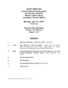 County Commissioners:  Joint Meeting Lincoln Public Schools[removed]