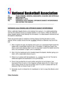 National Basketball Association TO: FROM: DATE: RE: