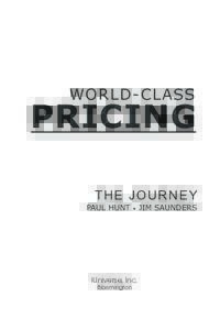 World-Class  Pricing The Journey  Paul Hunt