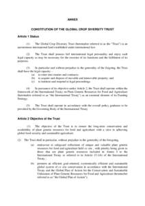 CONSTITUTION OF THE INTERNATIONAL PLANT GENETIC RESOURCES INSTITUTE