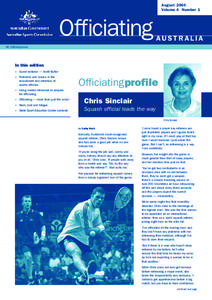 August 2004 Volume 4 Number 1 Officiating  AUSTRALIA