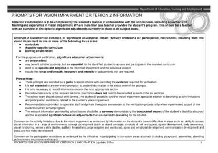 AUTISM SPECTRUM DISORDER - CRITERIA 2 PROMPTS