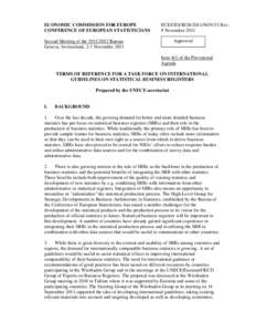 Demography / Political communication / Survey methodology / Economics / United Nations Economic Commission for Europe / Eurostat / Science / Organisation for Economic Co-operation and Development / Statistics / Econometrics / Official statistics