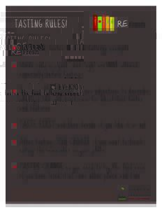 TASTING RULES! EVERYONE tastes the food (allergy exempt). Words such as “yuck” and “ugh” are NOT allowed, especially before tasting. Use your VOCABULARY - use adjectives to describe what you like and don’t care