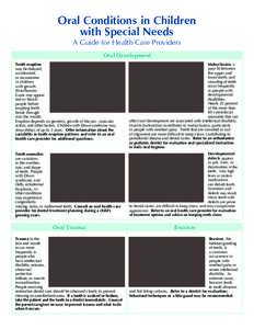 Oral Conditions in Children with Special Needs